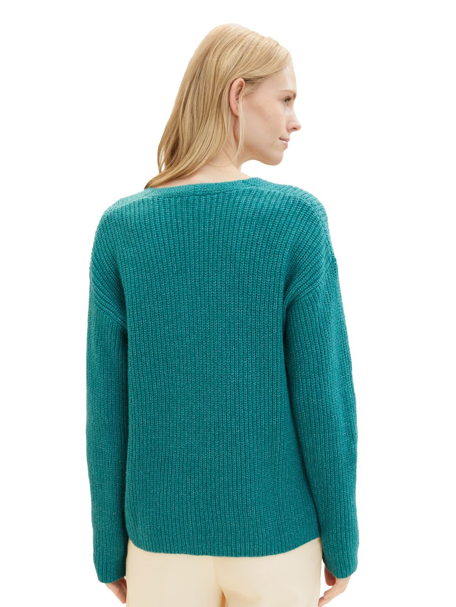 V-Ausschnitt Strickpullover