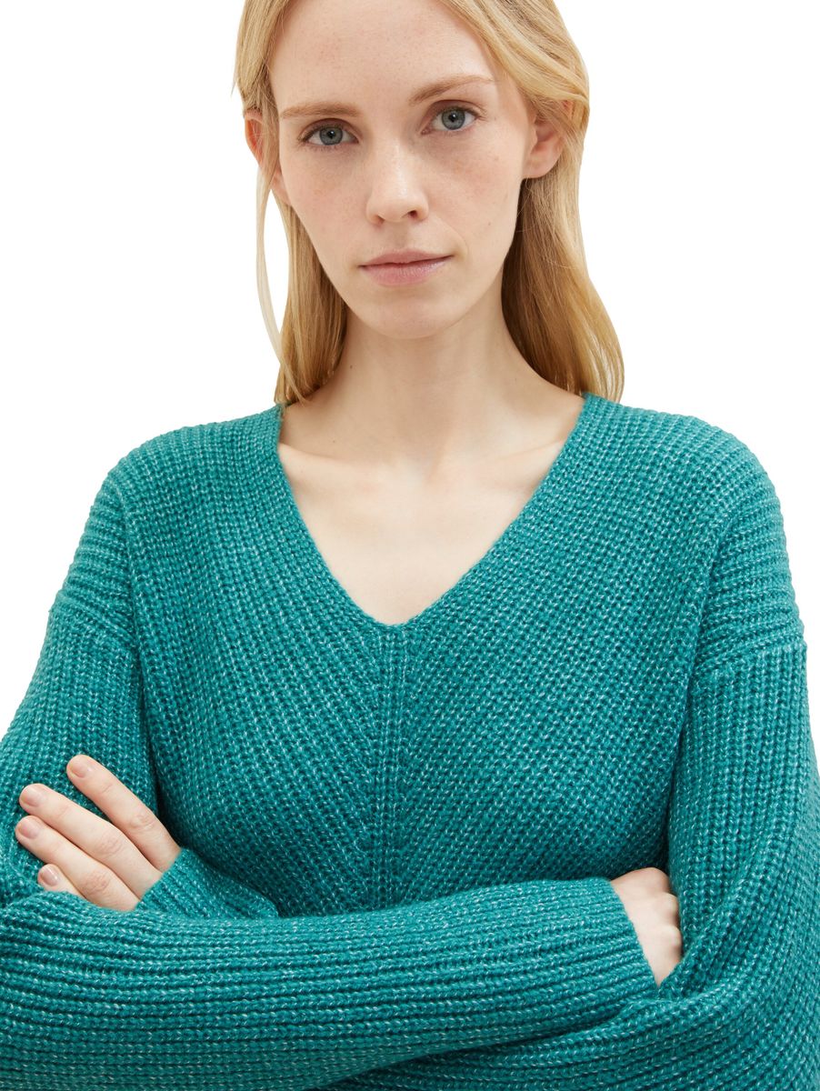 V-Ausschnitt Strickpullover