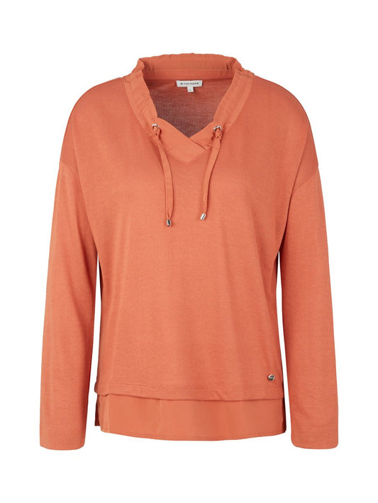 Langarmshirt mit V-Ausschnitt