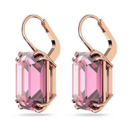 Millenia Drop-Ohrhänger, Oktagon-Schliff, Rosa, Roségold-Legierungsschicht