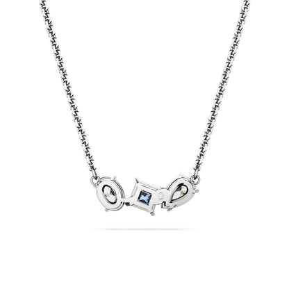 Mesmera Anhänger, Verschiedene Schliffe, Blau, Rhodiniert
