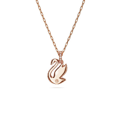 Swan Anhänger, Schwan, Klein, Weiß, Roségold-Legierungsschicht