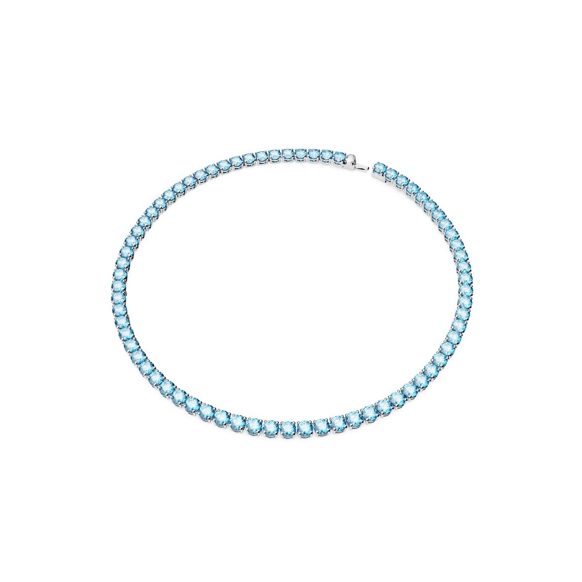 Matrix Tennis Halskette, Rundschliff, Mittel, Blau, Rhodiniert