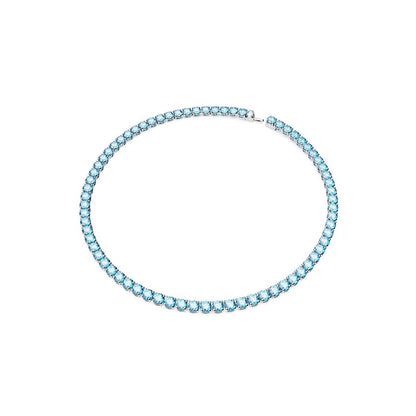 Matrix Tennis Halskette, Rundschliff, Mittel, Blau, Rhodiniert