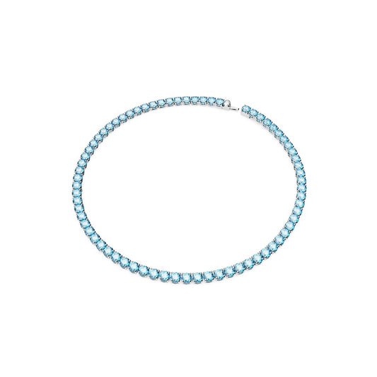 Matrix Tennis Halskette, Rundschliff, Mittel, Blau, Rhodiniert