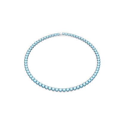 Matrix Tennis Halskette, Rundschliff, Mittel, Blau, Rhodiniert