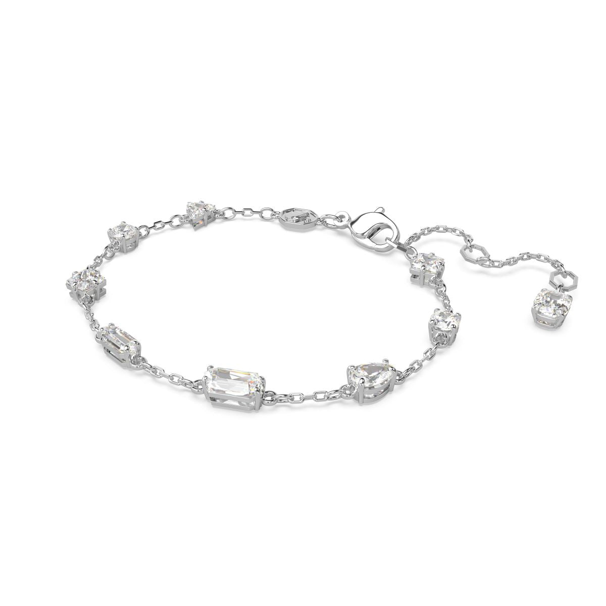 Mesmera Armband, Verschiedene Schliffe, Verstreutes Design, Weiß, Rhodiniert