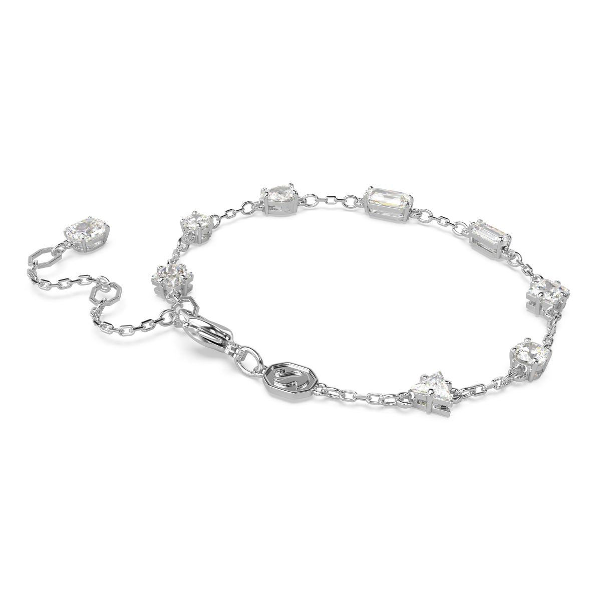 Mesmera Armband, Verschiedene Schliffe, Verstreutes Design, Weiß, Rhodiniert