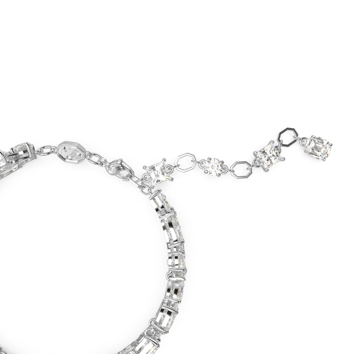 Mesmera Armband, Verschiedene Schliffe, Weiß, Rhodiniert