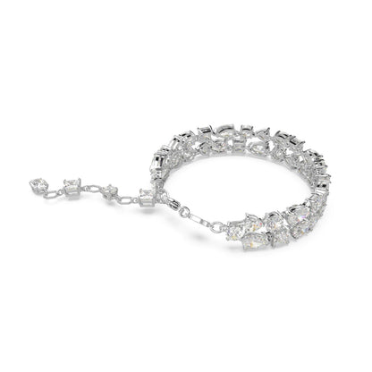 Mesmera Armband, Verschiedene Schliffe, Weiß, Rhodiniert