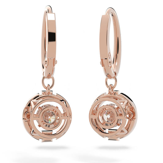 Una Drop-Ohrhänger, Rundschliff, Weiß, Roségold-Legierungsschicht