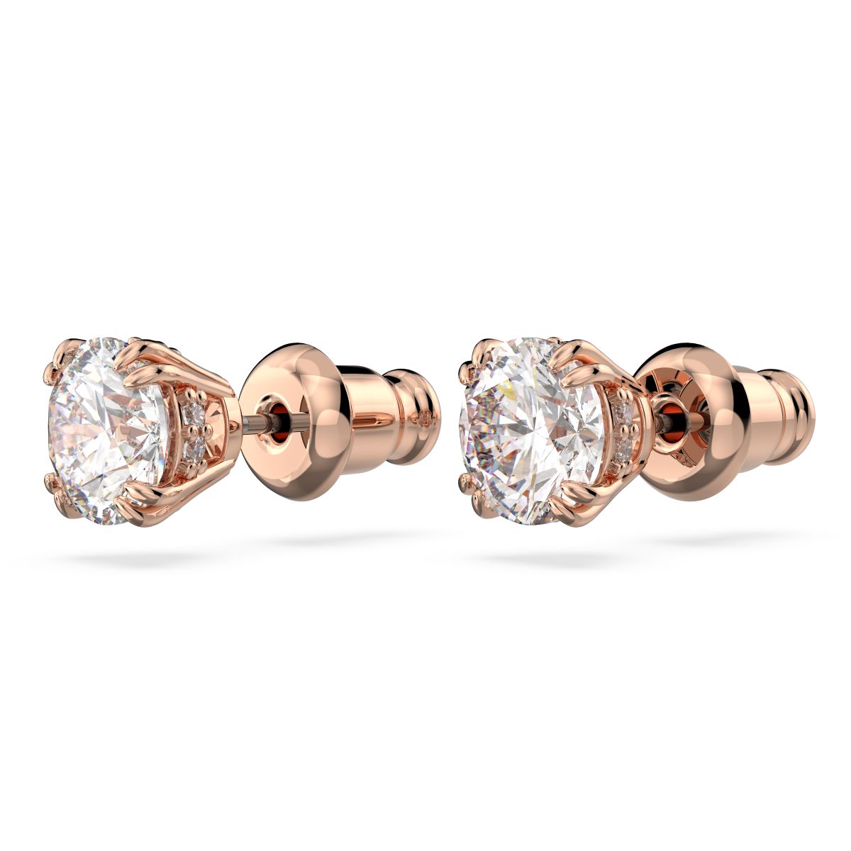 Stilla Ohrstecker, Rundschliff, Weiß, Roségold-Legierungsschicht
