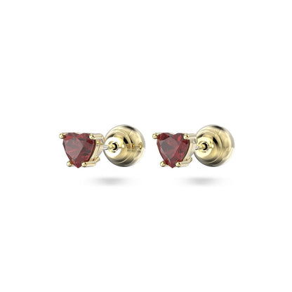 Chroma Ohrstecker, Herz, Rot, Goldlegierungsschicht