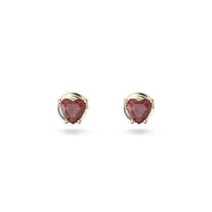 Chroma Ohrstecker, Herz, Rot, Goldlegierungsschicht