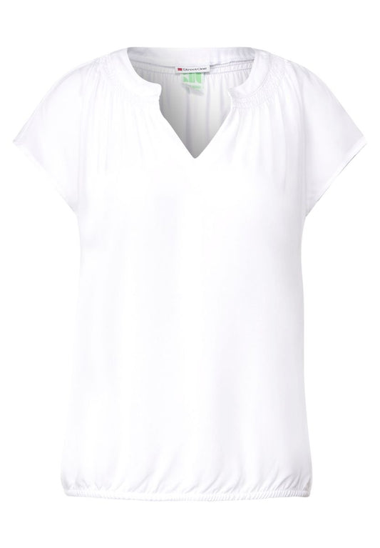 Viskosebluse mit Elastiksaum