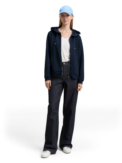 Hoodie Sweatjacke aus Scuba