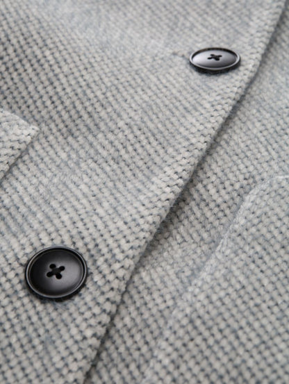 Jacquard Wolljacke mit Stehkragen