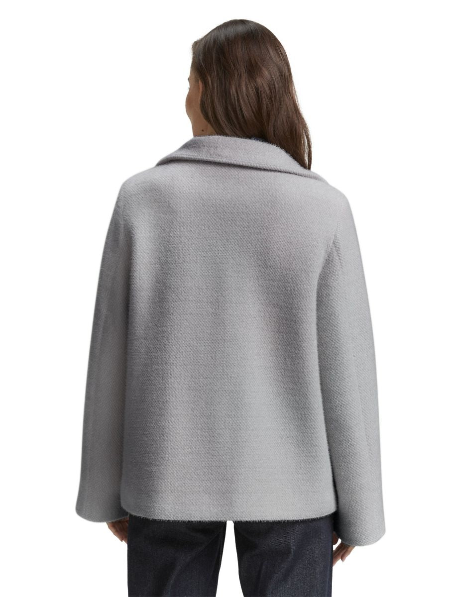 Jacquard Wolljacke mit Stehkragen