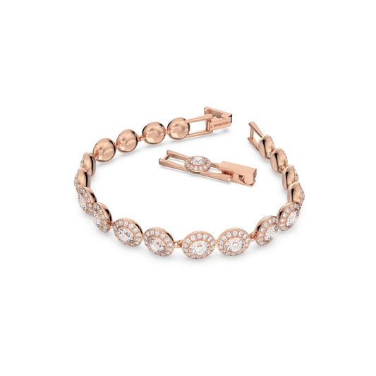 Una Angelic Tennis Armband, Rundschliff, Pavé, Mittel, Weiß, Roségold-Legierungsschicht