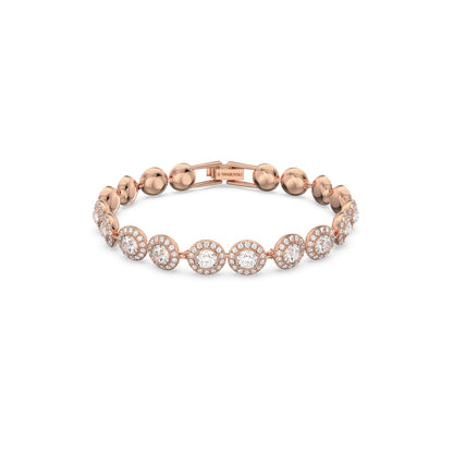 Una Angelic Tennis Armband, Rundschliff, Pavé, Mittel, Weiß, Roségold-Legierungsschicht