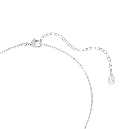 Symbolica pendant Crystal pearl, Round cut, Pav�, Horse shoe, White, Rhodium plated