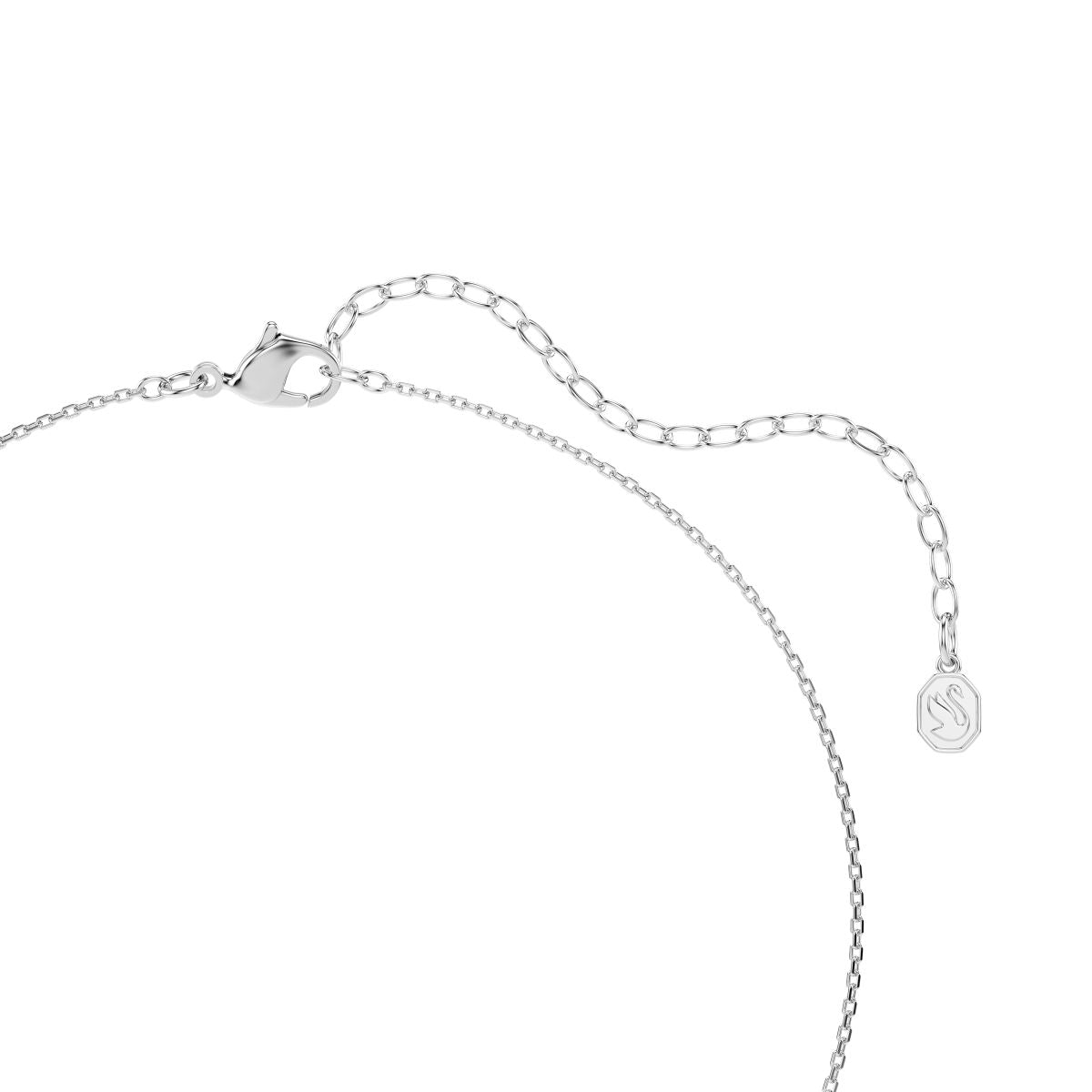 Symbolica pendant Crystal pearl, Round cut, Pav�, Horse shoe, White, Rhodium plated