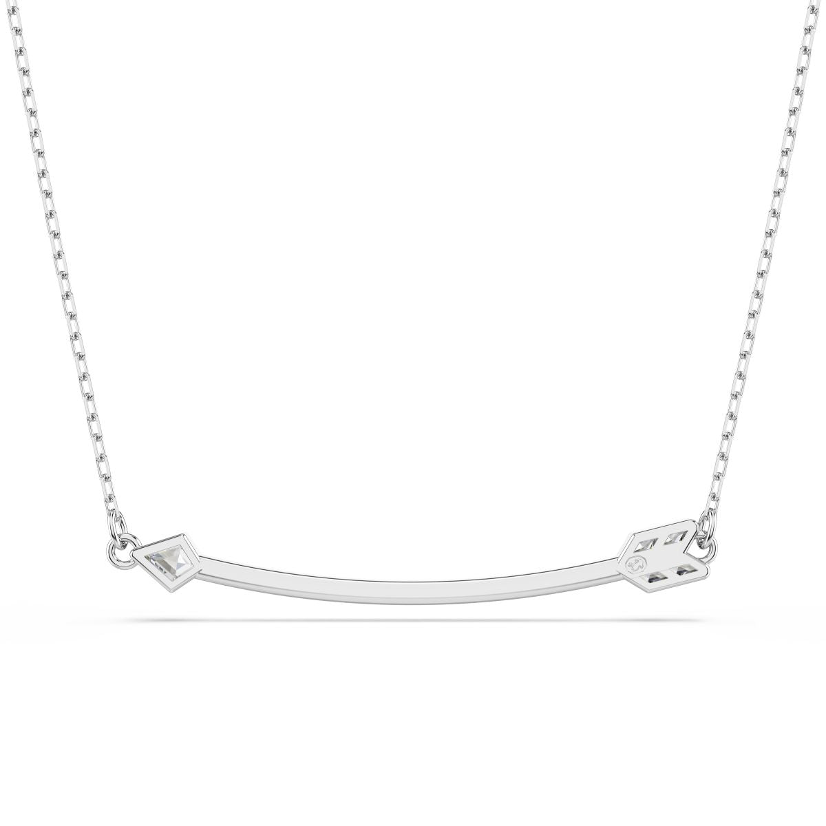 Idyllia pendant Mixed cuts, Arrow, White, Rhodium plated