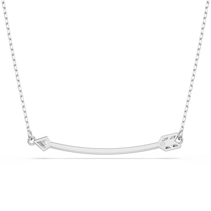 Idyllia pendant Mixed cuts, Arrow, White, Rhodium plated