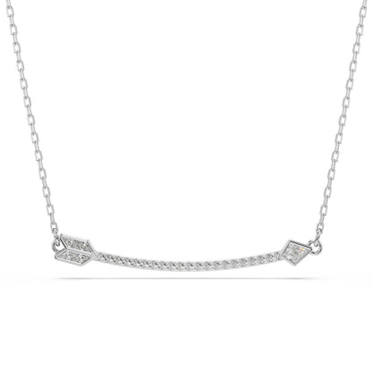 Idyllia pendant Mixed cuts, Arrow, White, Rhodium plated
