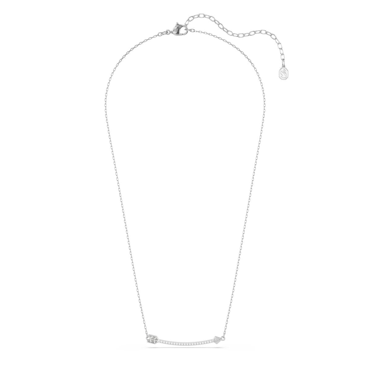 Idyllia pendant Mixed cuts, Arrow, White, Rhodium plated