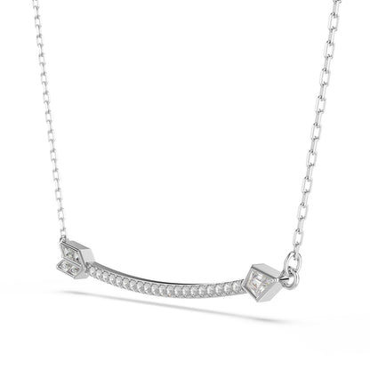 Idyllia pendant Mixed cuts, Arrow, White, Rhodium plated