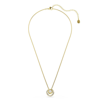 Hyperbola pendant Round cut, White, Gold-tone plated