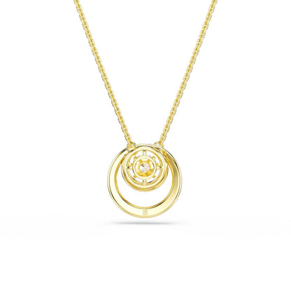 Hyperbola pendant Round cut, White, Gold-tone plated