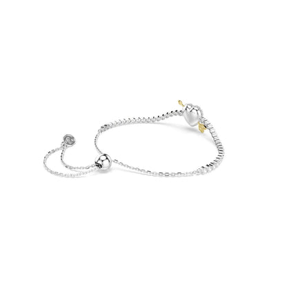 Idyllia bracelet Mixed cuts, Heart with arrow, White, Rhodium plated