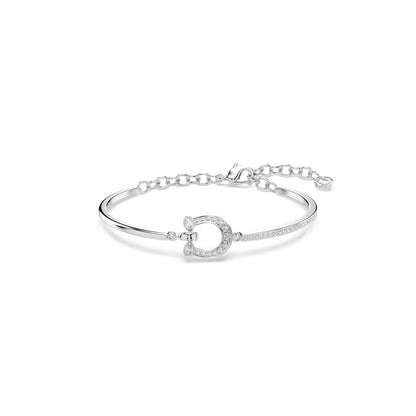 Symbolica bracelet Pav�, Horse shoe, White, Rhodium plated
