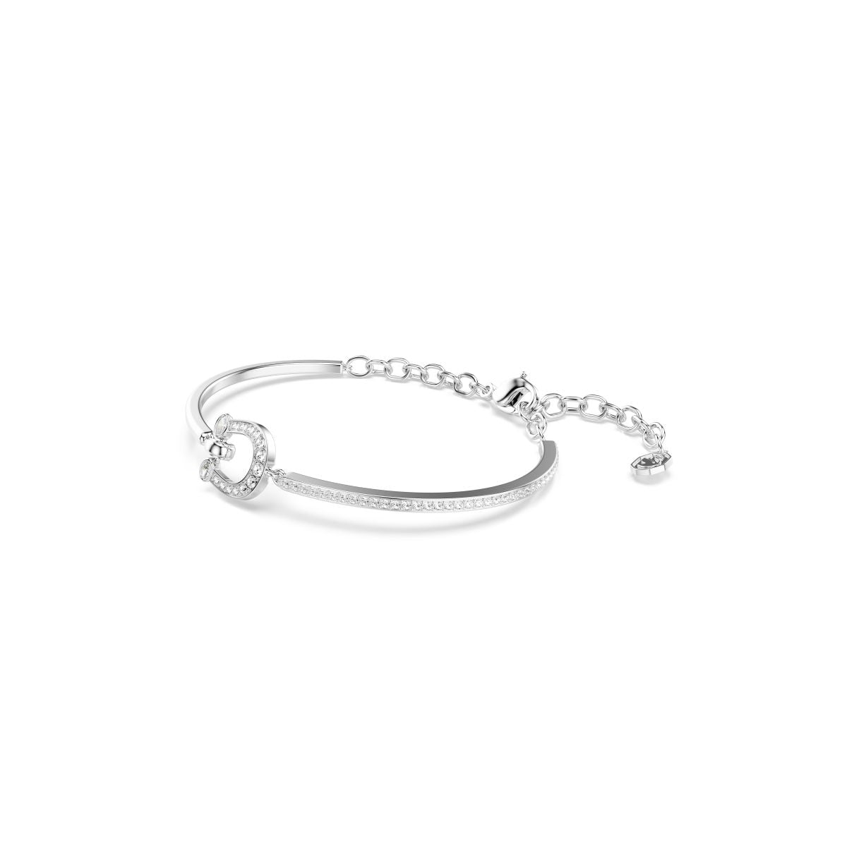 Symbolica bracelet Pav�, Horse shoe, White, Rhodium plated