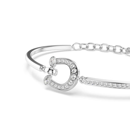 Symbolica bracelet Pav�, Horse shoe, White, Rhodium plated