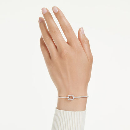 Symbolica bracelet Pav�, Horse shoe, White, Rhodium plated