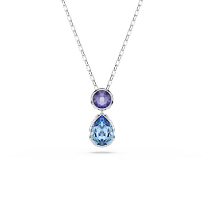 Chroma pendant Mixed cuts, Multicolored, Rhodium plated