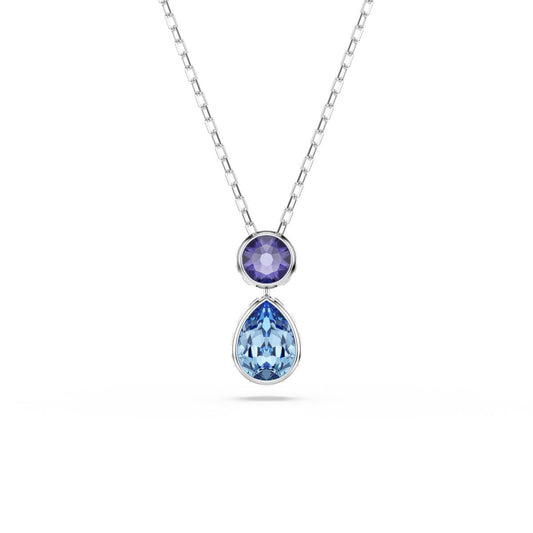 Chroma pendant Mixed cuts, Multicolored, Rhodium plated