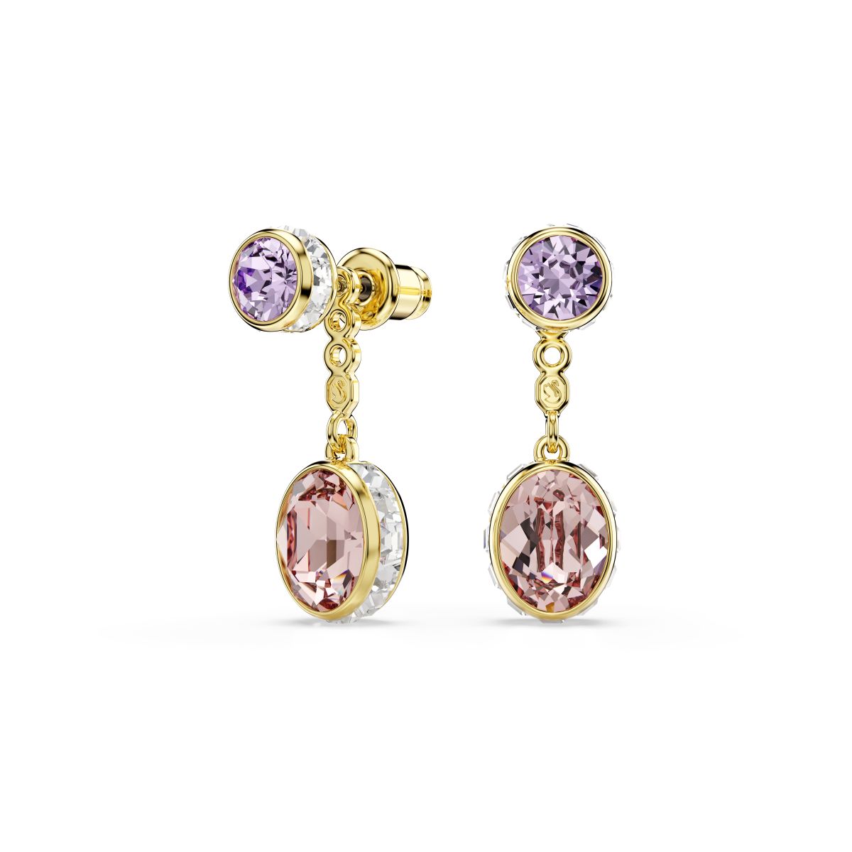 Chroma drop earrings Mixed cuts, Multicolored, Gold-tone plated