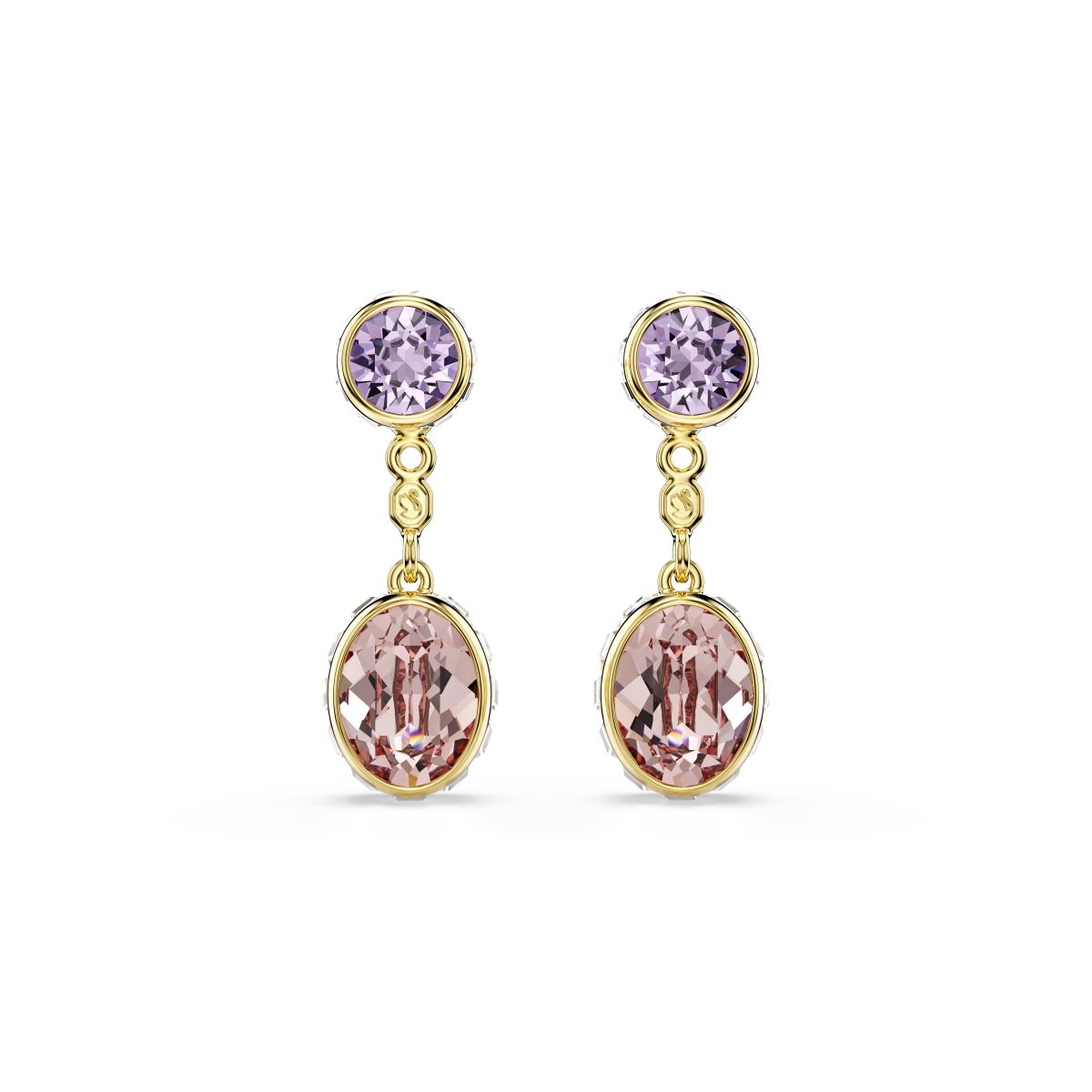 Chroma drop earrings Mixed cuts, Multicolored, Gold-tone plated