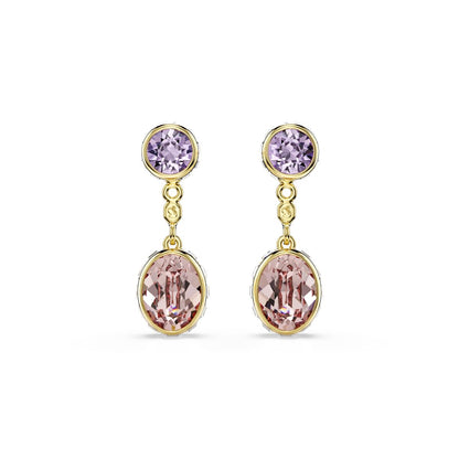 Chroma drop earrings Mixed cuts, Multicolored, Gold-tone plated