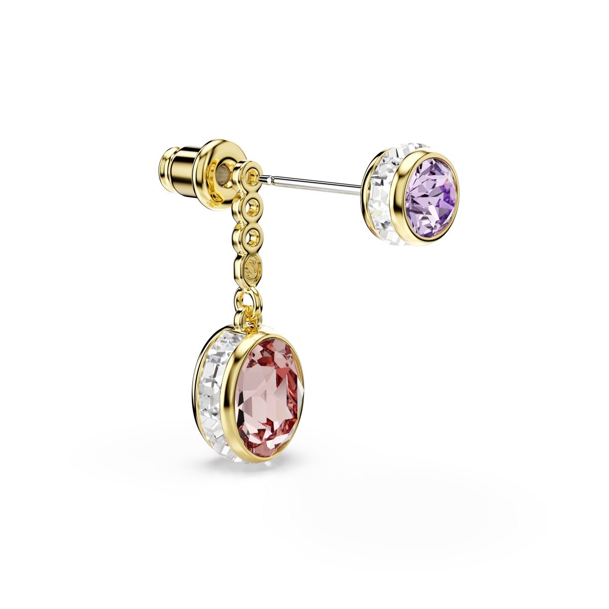 Chroma drop earrings Mixed cuts, Multicolored, Gold-tone plated
