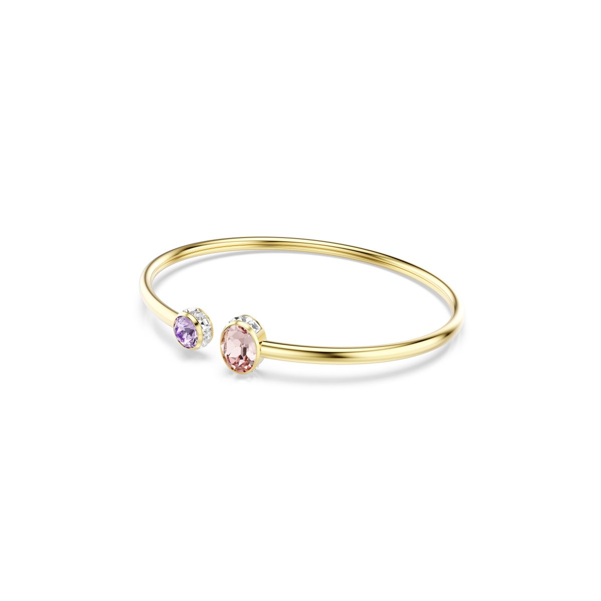 Chroma bangle Mixed cuts, Multicolored, Gold-tone plated