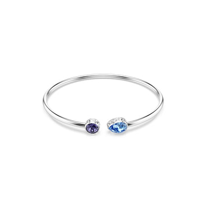 Chroma bangle Mixed cuts, Multicolored, Rhodium plated
