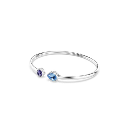 Chroma bangle Mixed cuts, Multicolored, Rhodium plated
