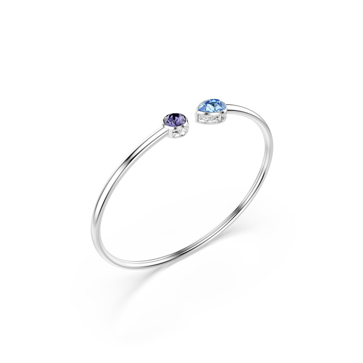 Chroma bangle Mixed cuts, Multicolored, Rhodium plated