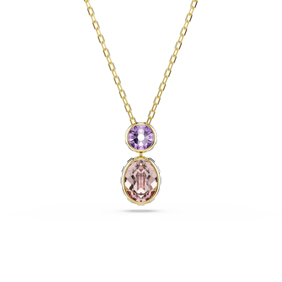 Chroma pendant Mixed cuts, Multicolored, Gold-tone plated
