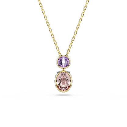 Chroma pendant Mixed cuts, Multicolored, Gold-tone plated